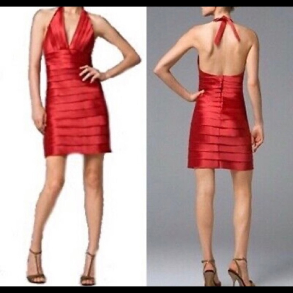 NCBGMaxazria Malin Layered Halter Cocktail dress size 4